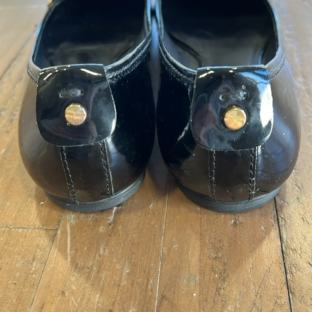 Tory Burch leopard pony hair patent leather flats women’s size 9 animal print